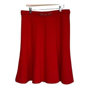 New York Clothing Co. Vintage Red Midi A‎ Line large Womens Skirt